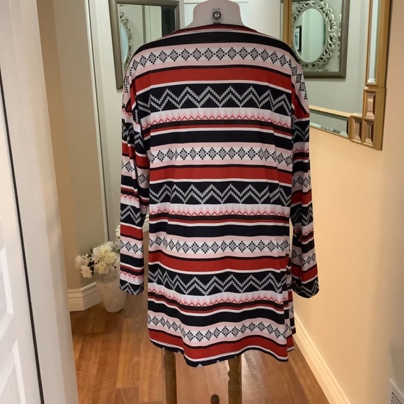NWOT Gorgeous Cardigan in Terracotta/Black/White MEDIUM - Picture 2 of 6